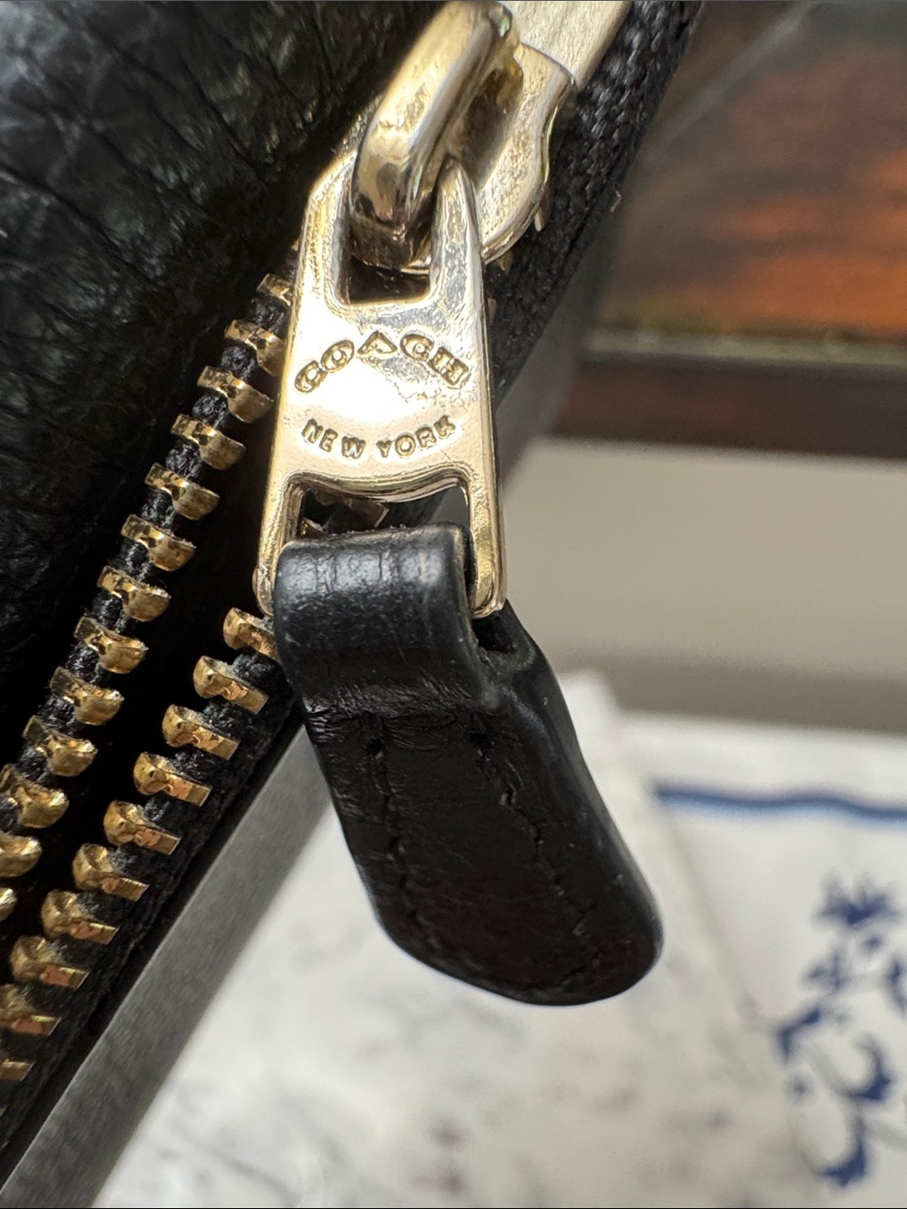 Coach Black Pebbled Leather Fold-Over Wallet - Picture 8 of 8